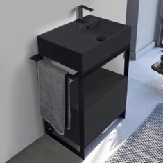 Black Modern  Console Vanity, 27 inch